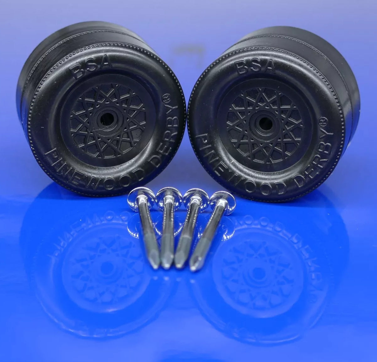 Dominant Lathed Pinewood Derby Wheels and Polished Axles! Race Ready S ...